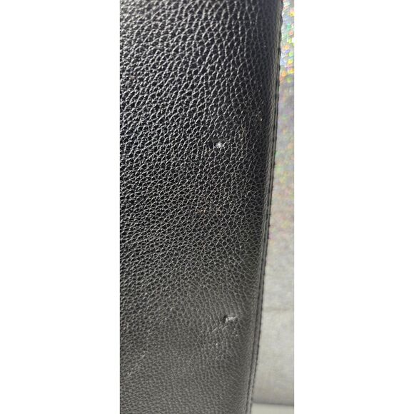 Victoria's Secret Black Tote Bag Faux Leather Large Minimalist Y2K Shopper - Picture 8 of 10